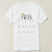 2035年のハンドプリント卒業クラスが成長 Tシャツ (デザイン正面)