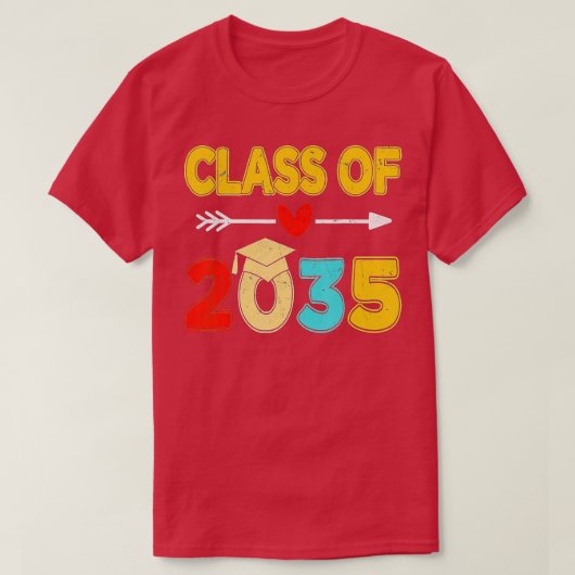 2035年の幼稚園K前のクラスが私の卒業と一緒に成長 Tシャツ (デザイン正面)