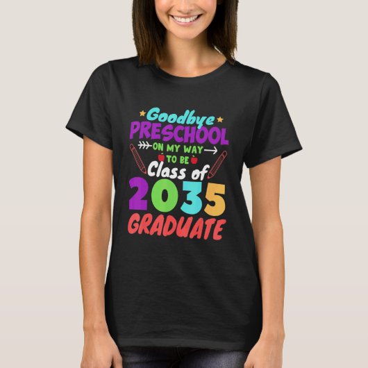 2035年クラスPre K卒業生さよならプレスクールGra Tシャツ (正面)