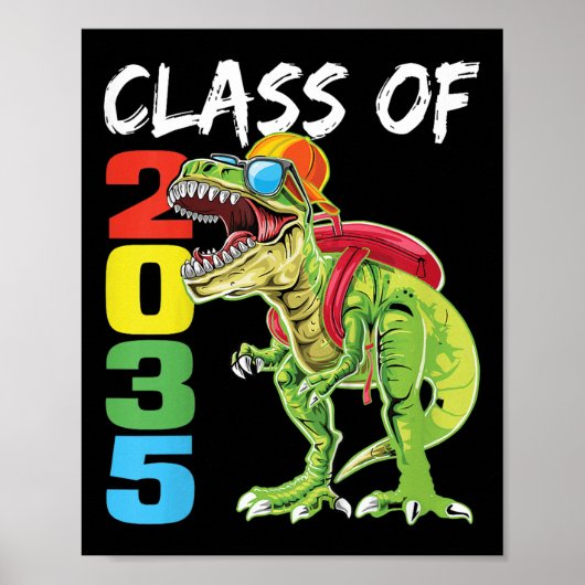 2035年卒クラス T-Rex 恐竜 幼稚園 入園式 ポスター (正面)