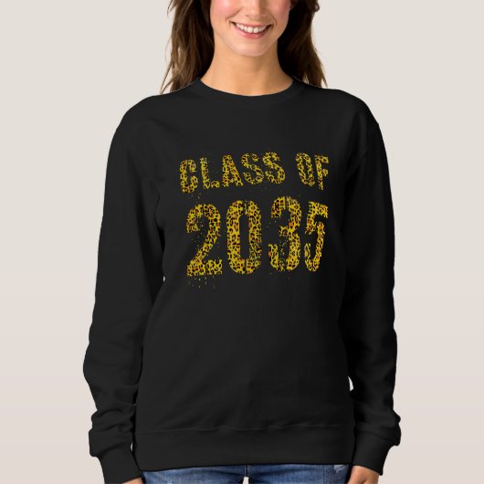 2035年Leopard Print Kindの今後の卒業クラス スウェットシャツ (正面)