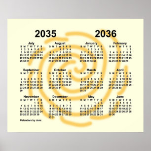 2035-2036年 晴天の日 学校カレンダー / Janz ポスター