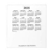 2035 White Calendar by Janz Notepad ノートパッド (正面)