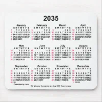 2035白52週間ISOカレンダーby Janz マウスパッド | Zazzle.co.jp