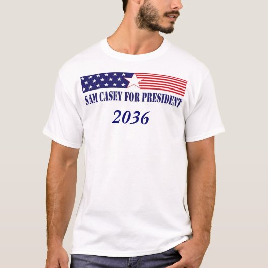 2036年に大統領のためのサムCasey Tシャツ (正面)