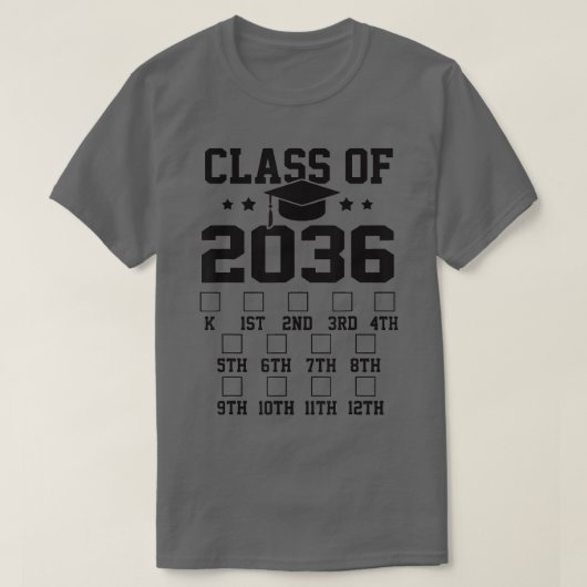 2036年の幼稚園クラスは私と一緒に成長する宇宙 Tシャツ (デザイン正面)