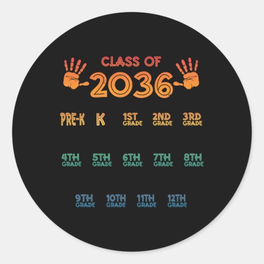 2036年クラスカラフルK前第12学年 ラウンドシール (正面)