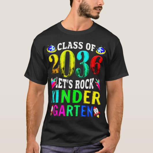 2036年クラスLet'S Rock幼稚園 Tシャツ (正面)