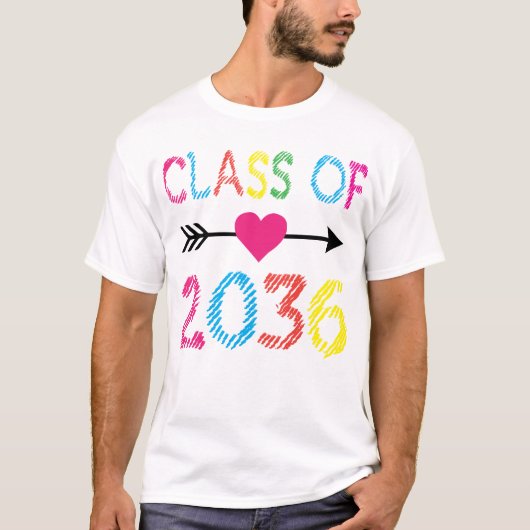 2036年クラスPre-K学生大学院生先生 Tシャツ (正面)