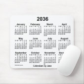 2036年ホワイトカレンダー(Janz Mouse Pad) マウスパッド (マウス)
