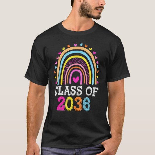 2036年レインボー幼稚園幼稚園Graduクラス Tシャツ (正面)