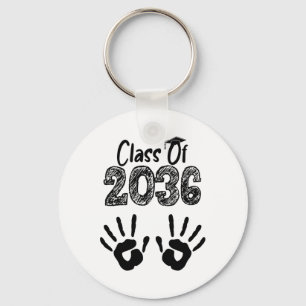 2036年卒クラス 私と共に成長するTシャツ Ck プレの手形 キーホルダー