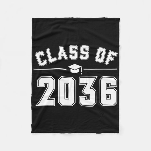 2036年卒業クラス 私と一緒に成長しよう 入学式と卒業式 フリースブランケット (正面)