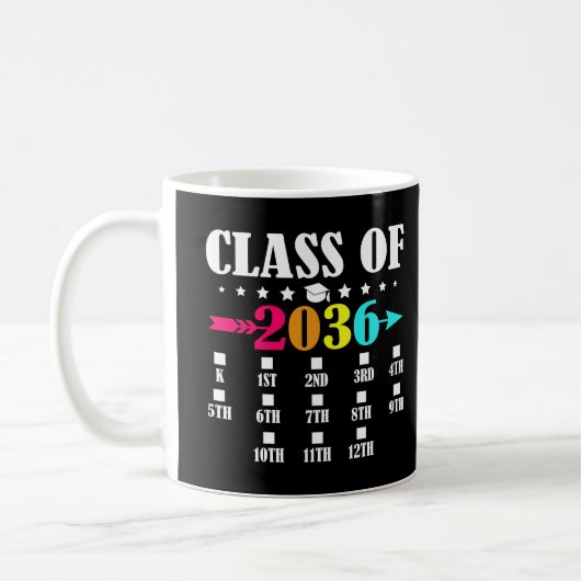 2036年卒業予定 幼稚園 入学式 12年生 コーヒーマグカップ (左)