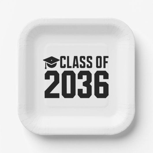 2036年卒業予定 成長とともに バックトゥスクール ペーパープレート (正面)