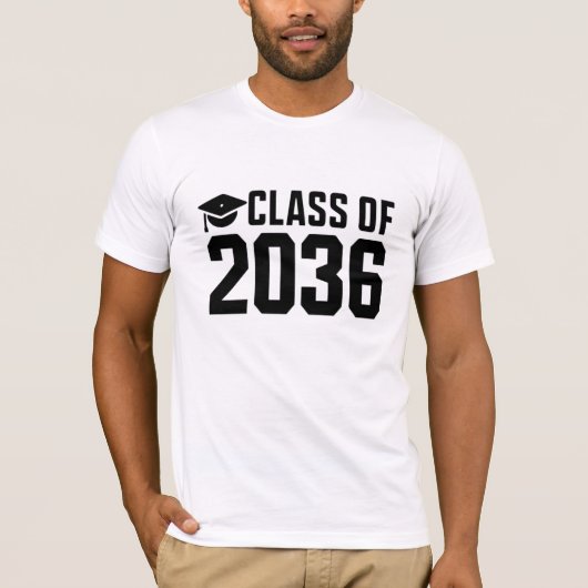 2036年卒業予定 成長とともに 戻って学校へ Tシャツ (正面)