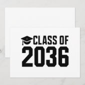 2036年度生まれの皆と一緒に - 新学期の始まり! 招待状 (正面/裏面)
