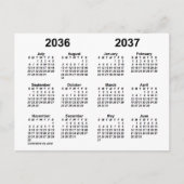 2036-2037ホワイトスクールの年カレンダー ポストカード (正面)