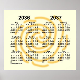 2036-2037年 晴天の日 学校カレンダー by Janz ポスター