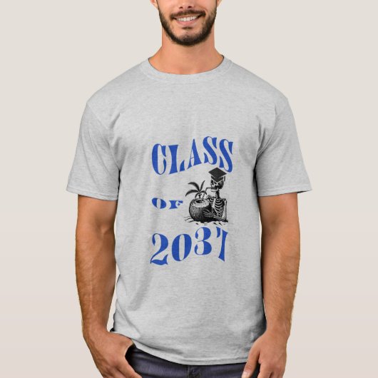 2037年おもしろいのSkeleton Class of Young Men Tシャツ (正面)