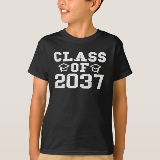 2037年のワイシャツのクラス、卒業への幼稚園 Tシャツ (正面)