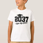 2037年クラス卒業サイン私のシャツ上級2037 Tシャツ (正面)