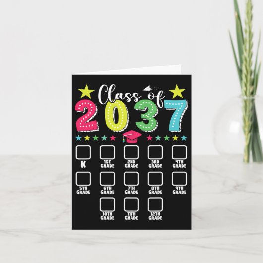 2037年度卒業チェックリスト 幼稚園から高校卒業まで カード (正面)