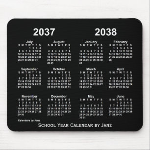 2037年~2038年ヤンツのネオン通学年カレンダー マウスパッド
