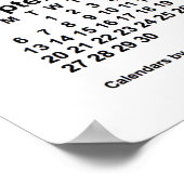 2037 ホワイト カレンダー / Janz Print ポスター (角)