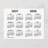 2037-2038ホワイトスクールの年カレンダー ポストカード (正面)