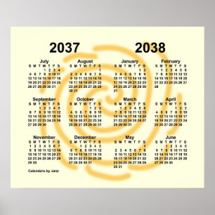 2037-2038年 晴天の日 学校カレンダー by Janz ポスター