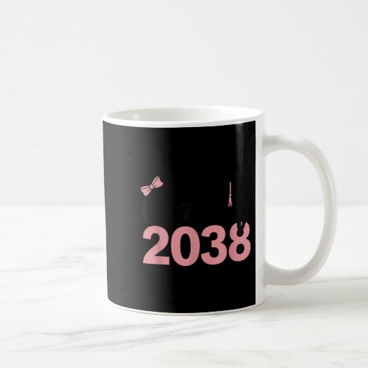 2038年のクラスは私の幼稚園ピンクコケットと一緒に成長 コーヒーマグカップ (右)