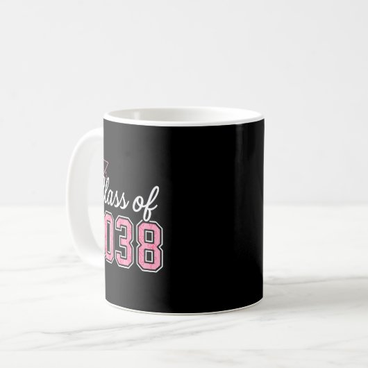 2038年のクラスは私の幼稚園ピンクコケットと一緒に成長 コーヒーマグカップ (正面左)