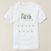 2038年のハンドプリント卒業クラスが成長 Tシャツ (デザイン正面)