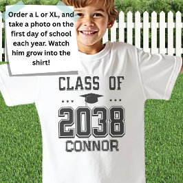 2038年カスタムのハンドプリントクラス学校初日 Tシャツ