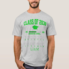 2038年クラスPK-12 First Day of School Green Tシャツ
