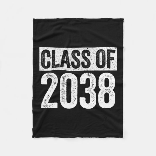 2038年シニア2038年卒業シャツ フリースブランケット (正面)