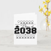 2038年度のクラスと一緒に成長しよう！学校初日、卒業式 カード (黄色い花)