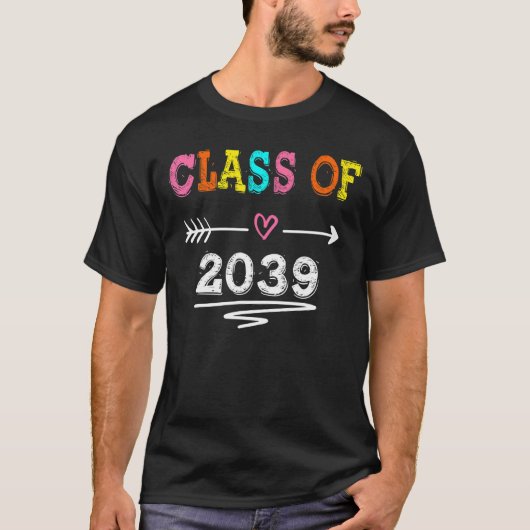 2039年のクラスは私と一緒に成長する学校の最初の日 Tシャツ (正面)
