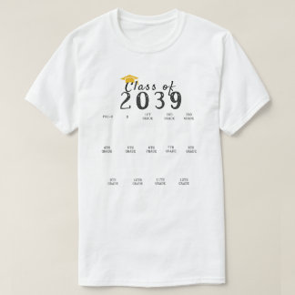 2039年のハンドプリント卒業クラスが成長 Tシャツ