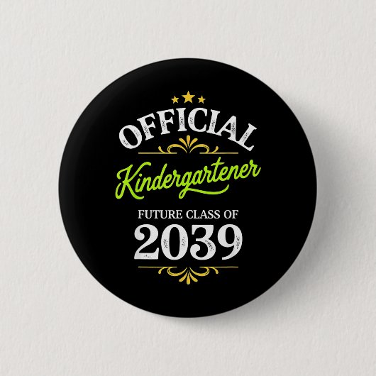 2039年の小学校入学おめでとう 缶バッジ (正面)