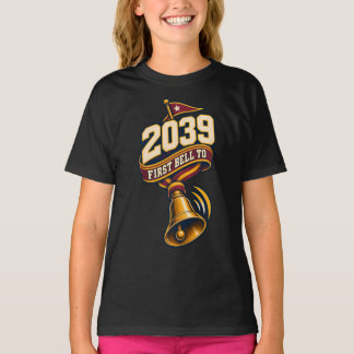 2039年卒業クラス 初めての学校のベル(鐘)の記念 Tシャツ