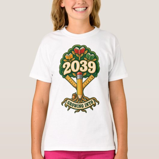 2039年卒業 ペンシルラーニングツリー Tシャツ (正面)