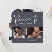 203 New Yearの写真に平和 カード (正面/裏面インサイチュ)