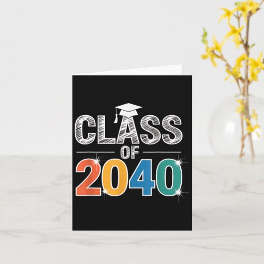 2040年のクラスは私と一緒に成長する学校の最初の日 カード (黄色い花)