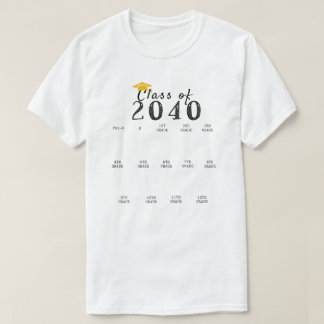 2040年のハンドプリント卒業クラスが成長 Tシャツ