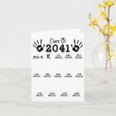 2041年度一緒に成長しようTシャツ 手形プリント 幼稚園から高校12年生まで カード (黄色い花)