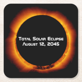 2045年太陽の皆既食 スクエアペーパーコースター