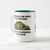 2050年までに世界の90%がベジタリアン ツートーンマグカップ (正面左)