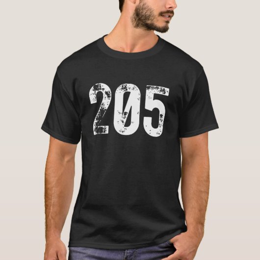 205 Area Code Birmingham AL Mobile Telephone Area Tシャツ (正面)